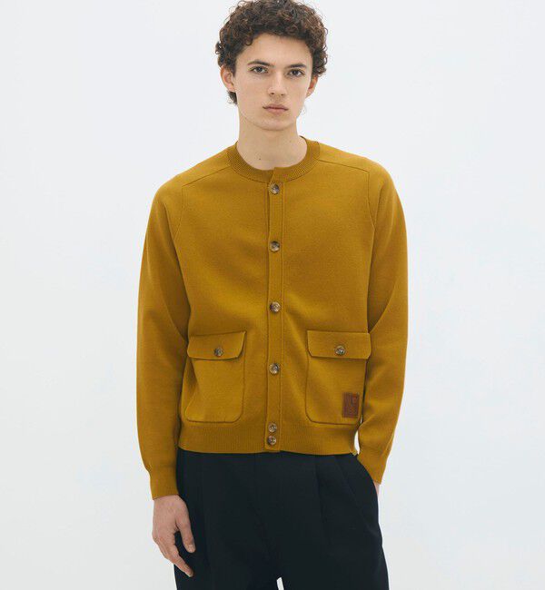 CABaN「コットンカシミヤ フラップポケットニットブルゾン」|カーディガン|