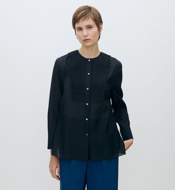 TOMORROWLAND collection「シアーハウンドトゥース ブザムシャツ」|シャツ・ブラウス|