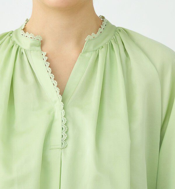 Ballsey「コットンシルクサテン スキッパーブラウス」|シャツ・ブラウス|