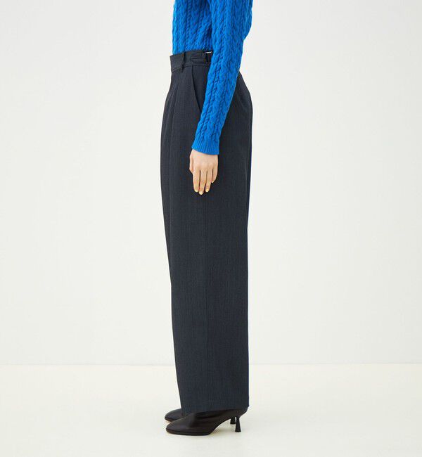 MACPHEE「ポリエステルウールドスキン アシンメトリーパンツ」|スラックス|