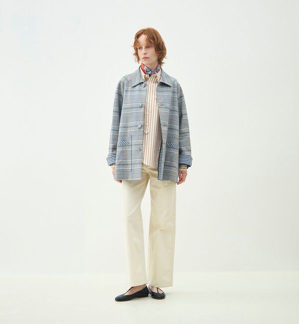 MACPHEE「トゥーサイドチェック ステンカラーショートコート」|ステンカラーコート|