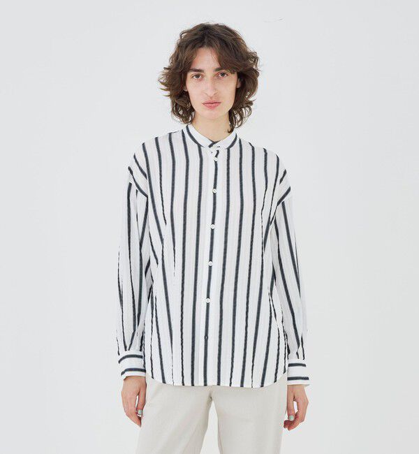 GALERIE VIE「ソフトストライプ スタンドカラーシャツ」|シャツ・ブラウス|
