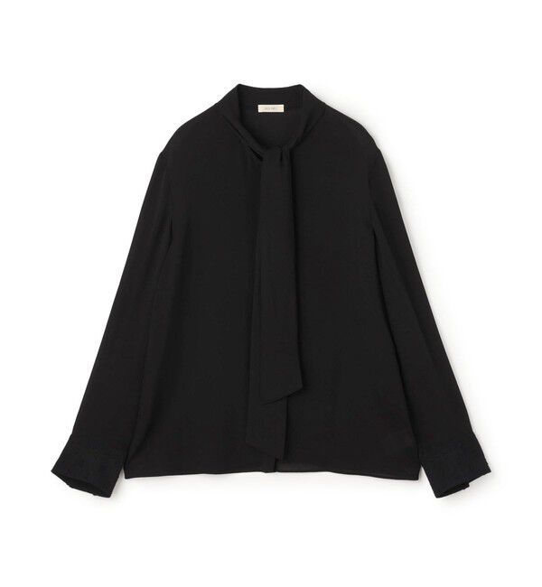 DES PRES「シアーレースコラージュ ボウタイナローブラウス」|シャツ・ブラウス|19 ブラック