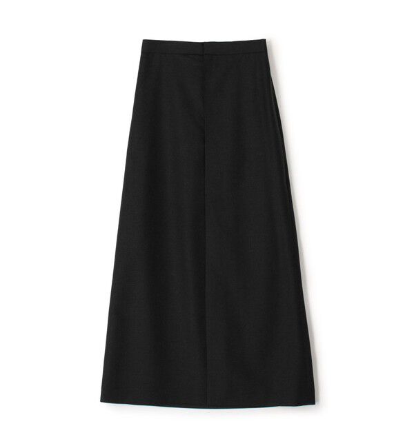 Edition「ドライツイル フロントジップスカート」|台形|19 ブラック