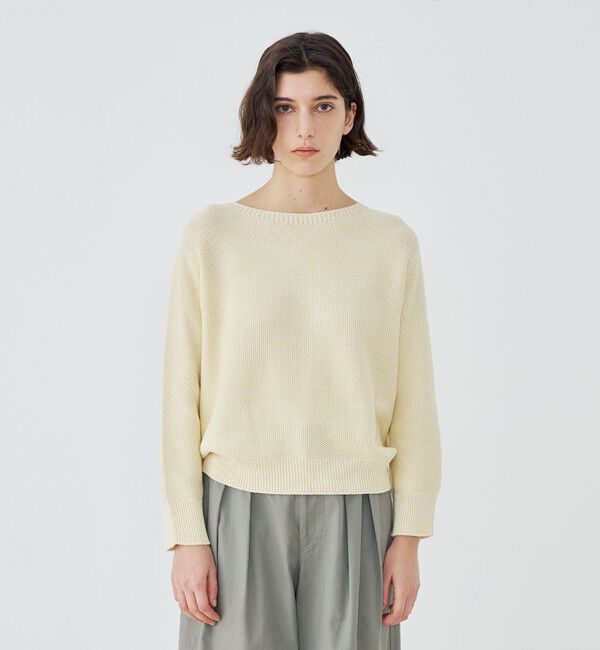 GALERIE VIE「コットンカノコ ボートネックプルオーバー」|ニット・セーター|