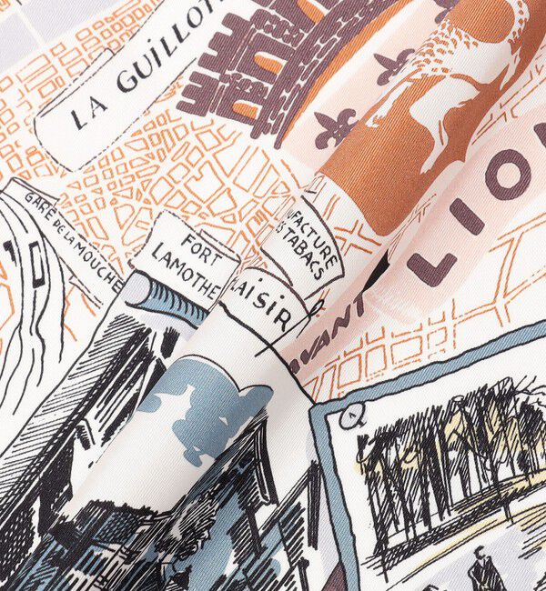 TOMORROWLAND GOODS「Atelier TOMORROWLAND CITY MAP シルクスカーフ」|バンダナ・スカーフ|