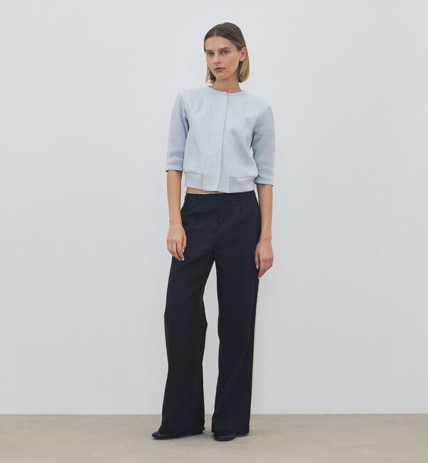 DES PRES「リネンファブリックコンビ ショートニットブラウス」|シャツ・ブラウス|