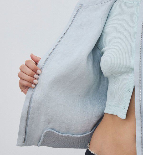 DES PRES「リネンファブリックコンビ ショートニットブラウス」|シャツ・ブラウス|