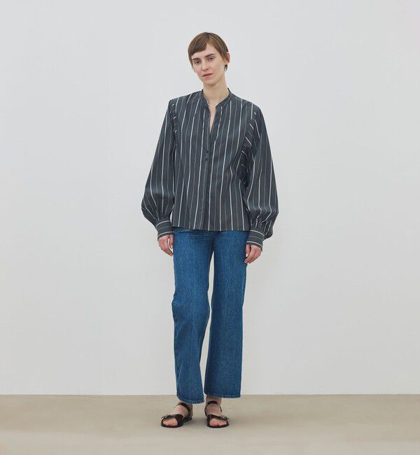 DES PRES「 コットンストレッチポプリン ボリュームスリーブブラウス」|シャツ・ブラウス|