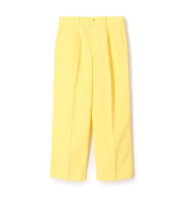 TOMORROWLAND MENS「60/3 コットンオックスフォード 1プリーツバレルパンツ」|チノ|23 イエロー