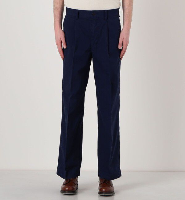 TOMORROWLAND MENS「60/3 コットンオックスフォード 1プリーツバレルパンツ」|チノ|