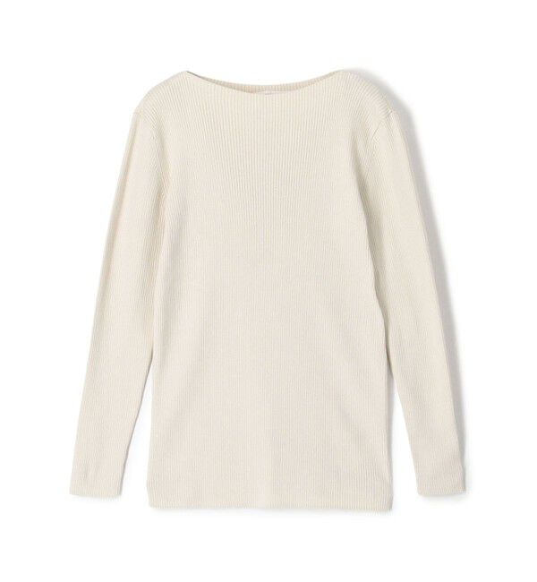 GALERIE VIE「ギザコットンリブ ボートネックプルオーバー」|ニット・セーター|41 ライトベージュ
