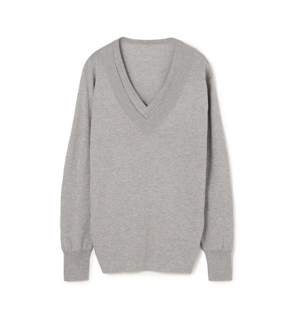 BACCA「ハイゲージコットン レイヤードVネックプルオーバー」|ニット・セーター|17 チャコールグレー