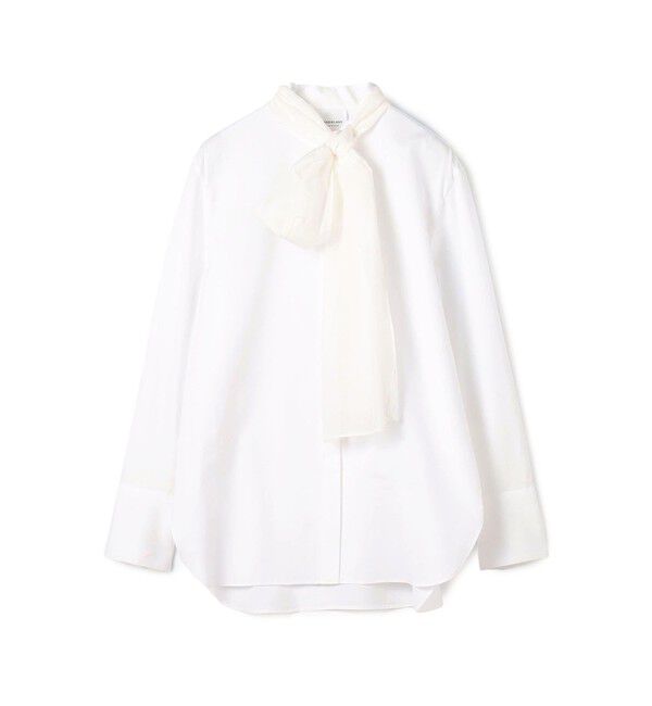 TOMORROWLAND collection「コンパクトブロード シフォンボウタイブラウス」|シャツ・ブラウス|11 ホワイト