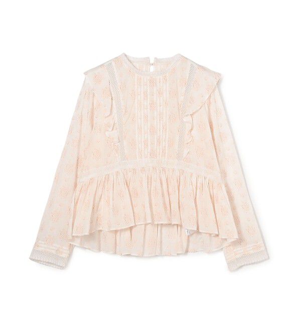 SOULEIADO「コットンプリント ペプラムブラウス」|シャツ・ブラウス|12 ホワイト系