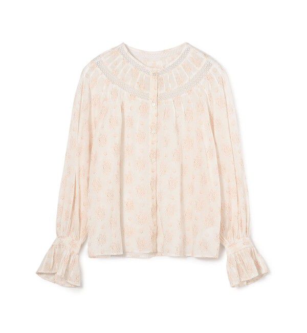 SOULEIADO「コットンプリント サークルピンタックブラウス」|シャツ・ブラウス|12 ホワイト系