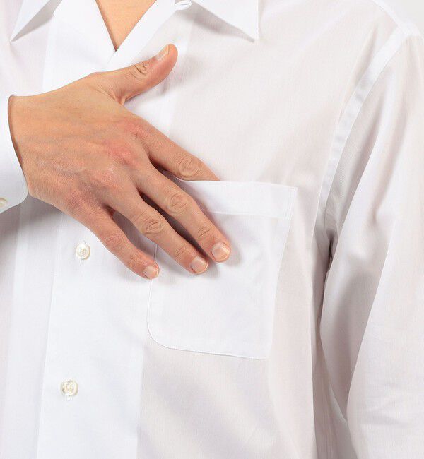 TOMORROWLAND MENS「コットンピケ オープンカラー ロングスリーブシャツ CANCLINI」|シャツ・ブラウス|