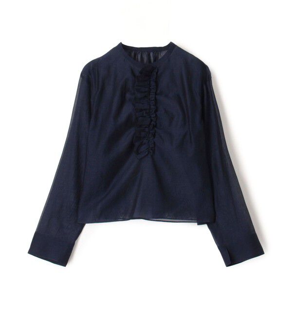 MACPHEE「シルクブレンドスラブ プルオーバーブラウス」|シャツ・ブラウス|69 ネイビー