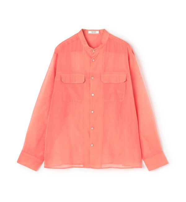 MACPHEE「シルクブレンドスラブ チュニックシャツ」|シャツ・ブラウス|33 コーラルピンク