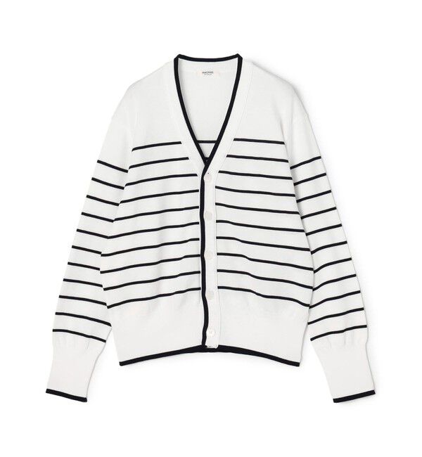 MACPHEE「ドライコットン Vネックカーディガン」|カーディガン|62 ホワイト系