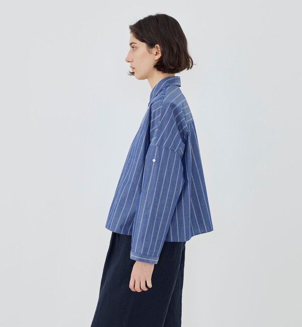GALERIE VIE「【WEB先行予約】ストライプブロード アジャストスリーブシャツ」|シャツ・ブラウス|