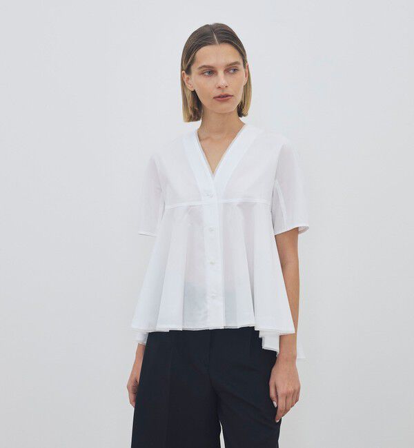 DES PRES「【WEB先行予約】コットンタイプライター フレアテールブラウス」|シャツ・ブラウス|