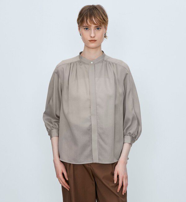 TOMORROWLAND collection「【WEB先行予約】レーヨンキュプラシャンブレー ギャザーブラウス」|シャツ・ブラウス|