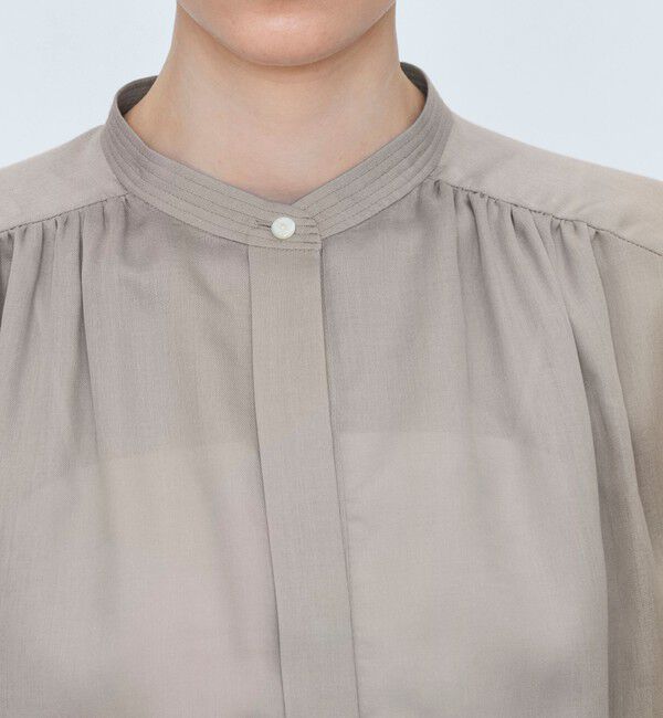 TOMORROWLAND collection「【WEB先行予約】レーヨンキュプラシャンブレー ギャザーブラウス」|シャツ・ブラウス|