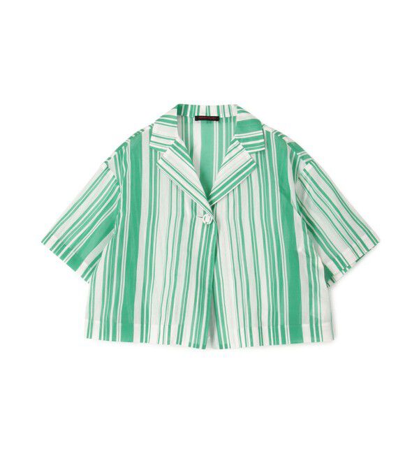 TOMORROWLAND collection「【WEB先行予約】シルクコットンランダムストライプ ライトジャケット」|その他|56 グリーン系