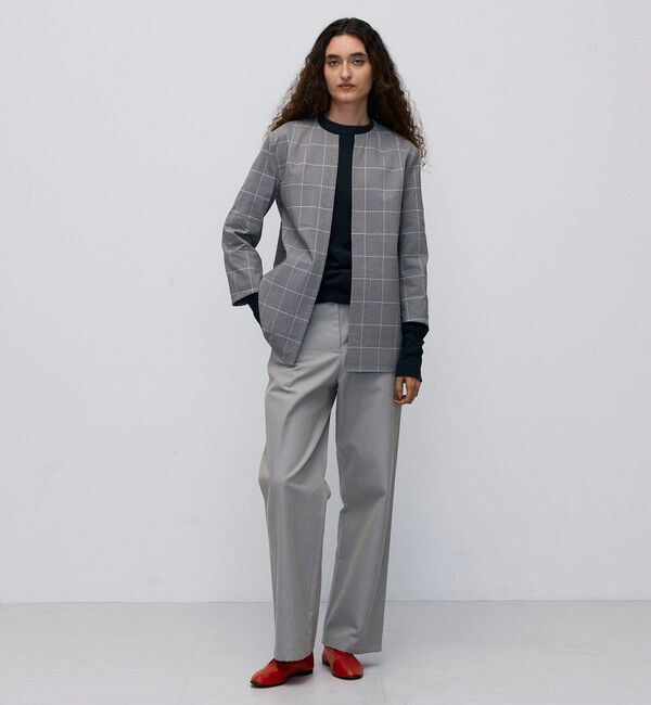 BACCA「ダブルフェイスチェック リバーシブルジャケット」|ノーカラージャケット|