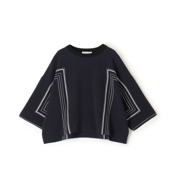 GALERIE VIE「【WEB先行予約】ダブルクロス クルーネックプルオーバー」|シャツ・ブラウス|69 ネイビー