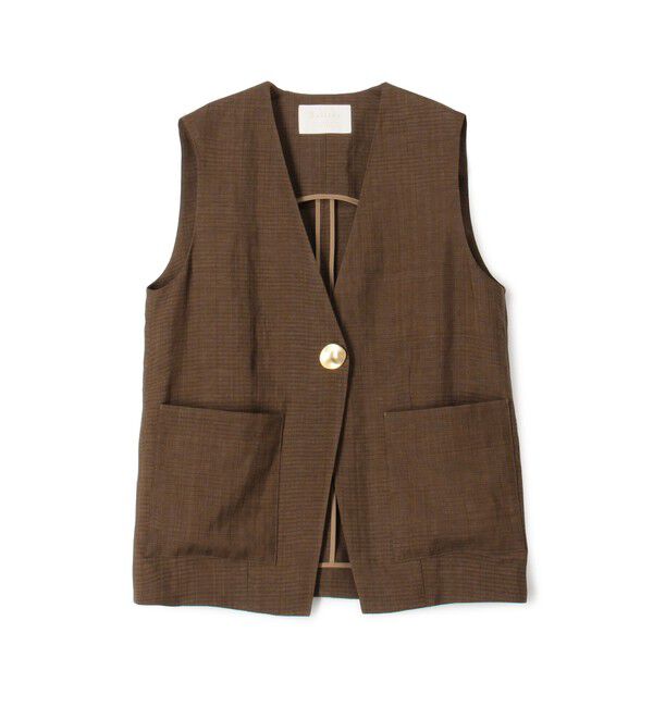 Ballsey「【WEB先行予約】レーヨンリネンブッチャー コクーンジレ」|ベスト・ジレ|47 ブラウン