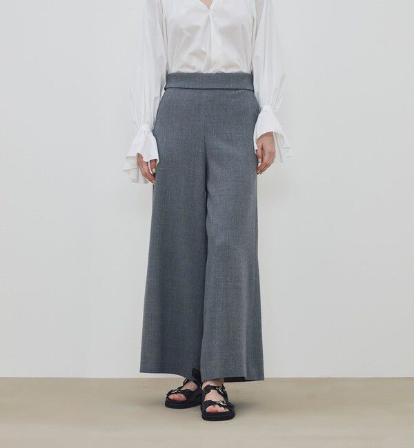 DES PRES「ウールジョーゼット ワイドフレアパンツ」|スラックス|