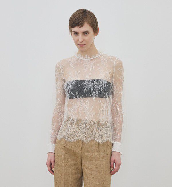 DES PRES「フレンチレース クルーネックブラウス」|シャツ・ブラウス|