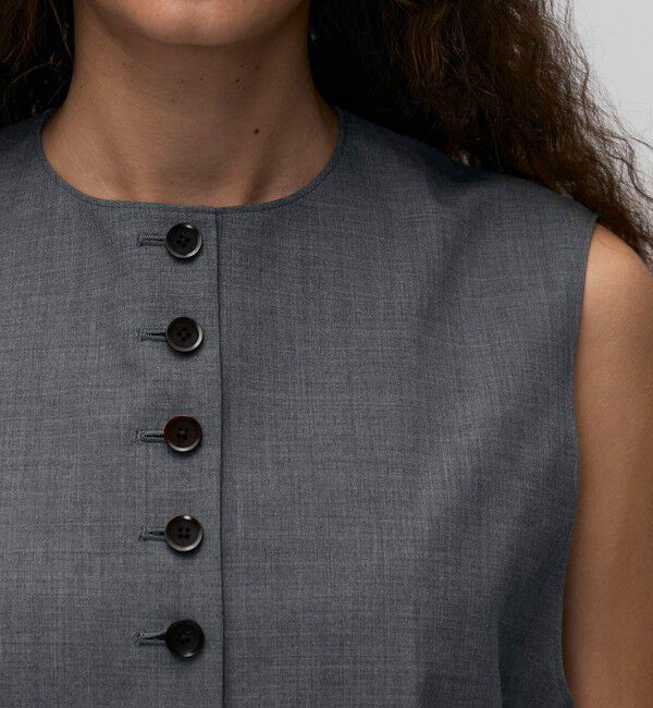 BACCA「ウールトロピカル ラウンドネックベスト」|ベスト・ジレ|