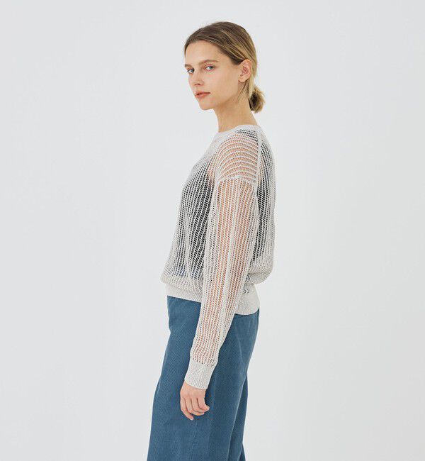 GALERIE VIE「パイエットオープンワーク クルーネックプルオーバー」|ニット・セーター|