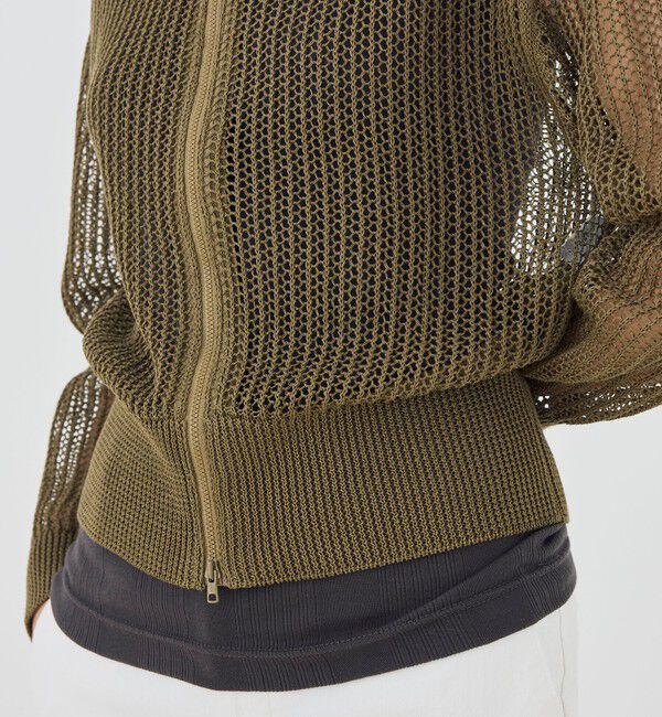 GALERIE VIE「オープンワークコットン ジップアップカーディガン」|カーディガン|