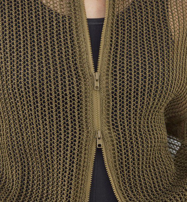 GALERIE VIE「オープンワークコットン ジップアップカーディガン」|カーディガン|