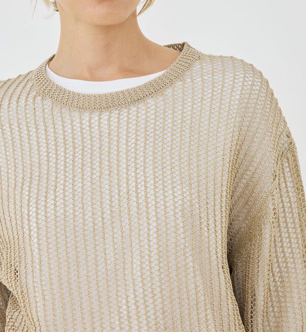 GALERIE VIE「オープンワークコットン クルーネックプルオーバー」|ニット・セーター|