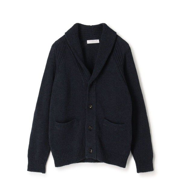 TOMORROWLAND MENS「リネンコットン ショールカラー ニットカーディガン」|カーディガン|67 ダークブルー