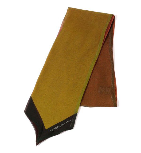 TOMORROWLAND GOODS「TOMORROWLAND シルク パネルスカーフ」|バンダナ・スカーフ|34 ピンク系