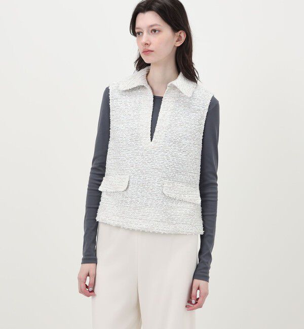 Ballsey「フリンジヤーンツイード プルオーバーベスト」|ベスト・ジレ|