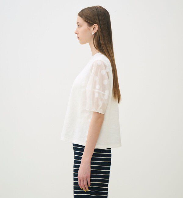 TOMORROWLAND collection「スラブジャージー ドットパフスリーブプルオーバー」|プルオーバー|