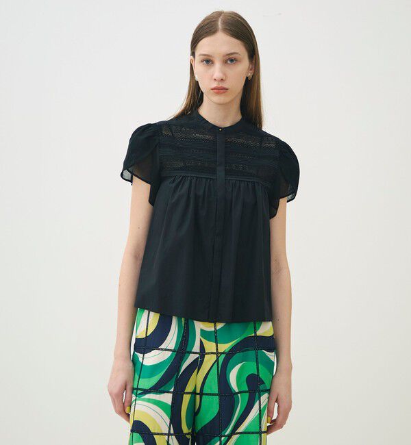 TOMORROWLAND collection「コットンコンビネーション ペタルスリーブブラウス」|シャツ・ブラウス|