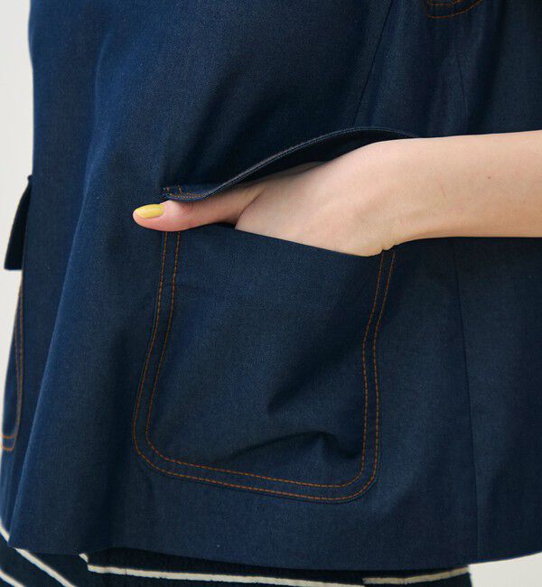 TOMORROWLAND collection「コットンシルクデニム ポケットプルオーバー」|シャツ・ブラウス|