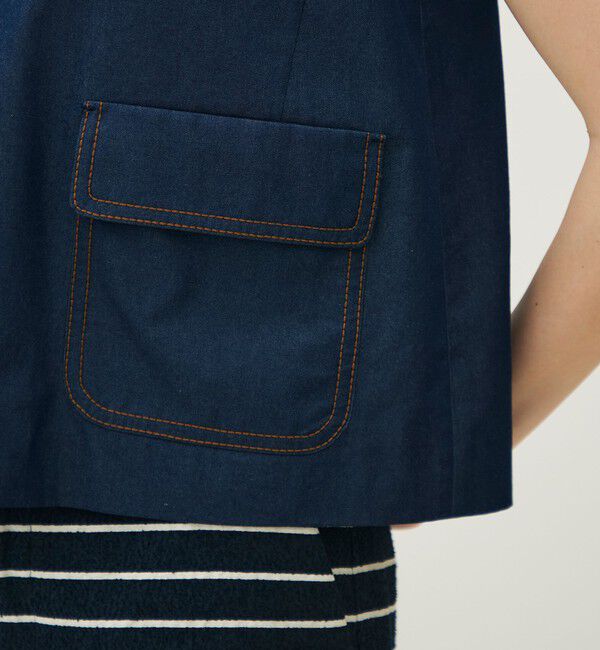 TOMORROWLAND collection「コットンシルクデニム ポケットプルオーバー」|シャツ・ブラウス|