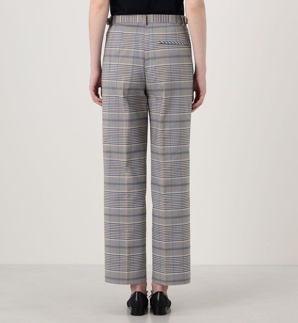 MACPHEE「トゥーサイドチェック ストレートパンツ」|スラックス|