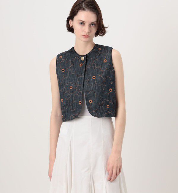 TOMORROWLAND collection「デニムフラワーリング フロンタブルジレ」|ベスト・ジレ|