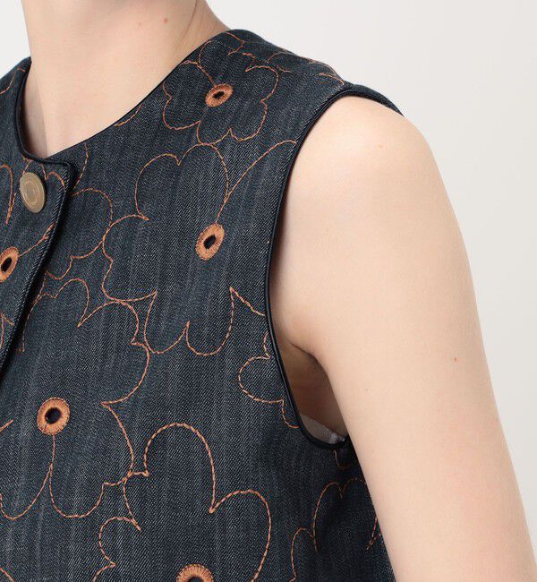 TOMORROWLAND collection「デニムフラワーリング フロンタブルジレ」|ベスト・ジレ|