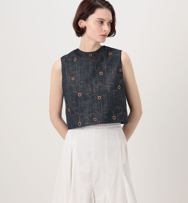 TOMORROWLAND collection「デニムフラワーリング フロンタブルジレ」|ベスト・ジレ|